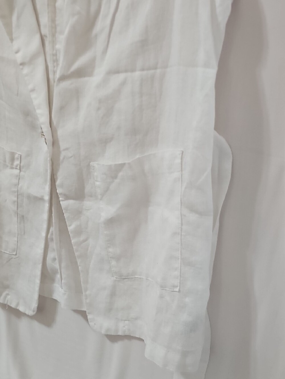 Tahari White Linen Sleeveless Blazer Vest - Picture 3 of 8
